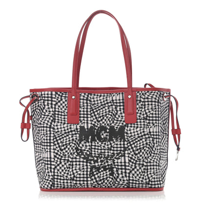 MCM Visetos Medium Liz Reversible Shopper Tote Ruby Red 4 of 15