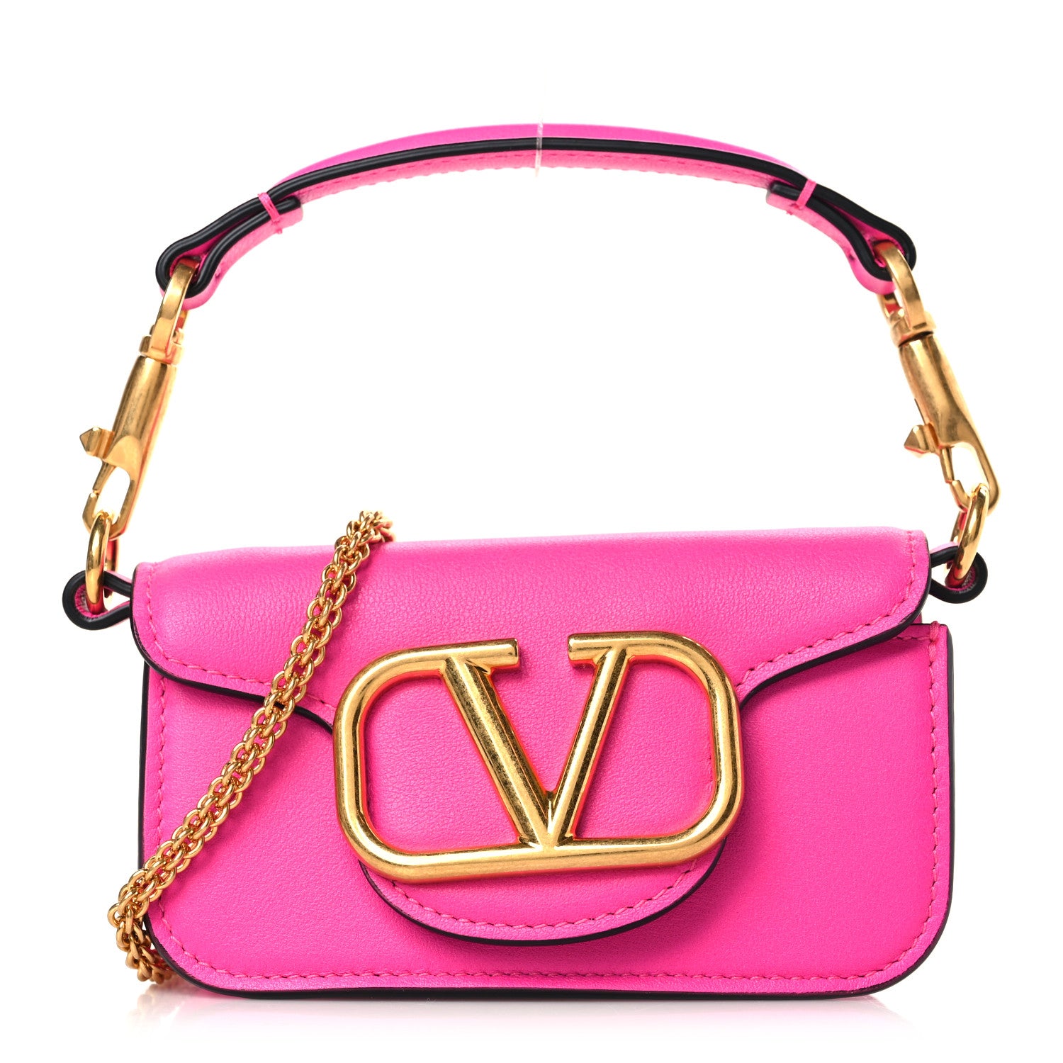 Valentino Garavani Calfskin Vlogo Micro Loco Shoulder Bag Pink PP 1 of 8
