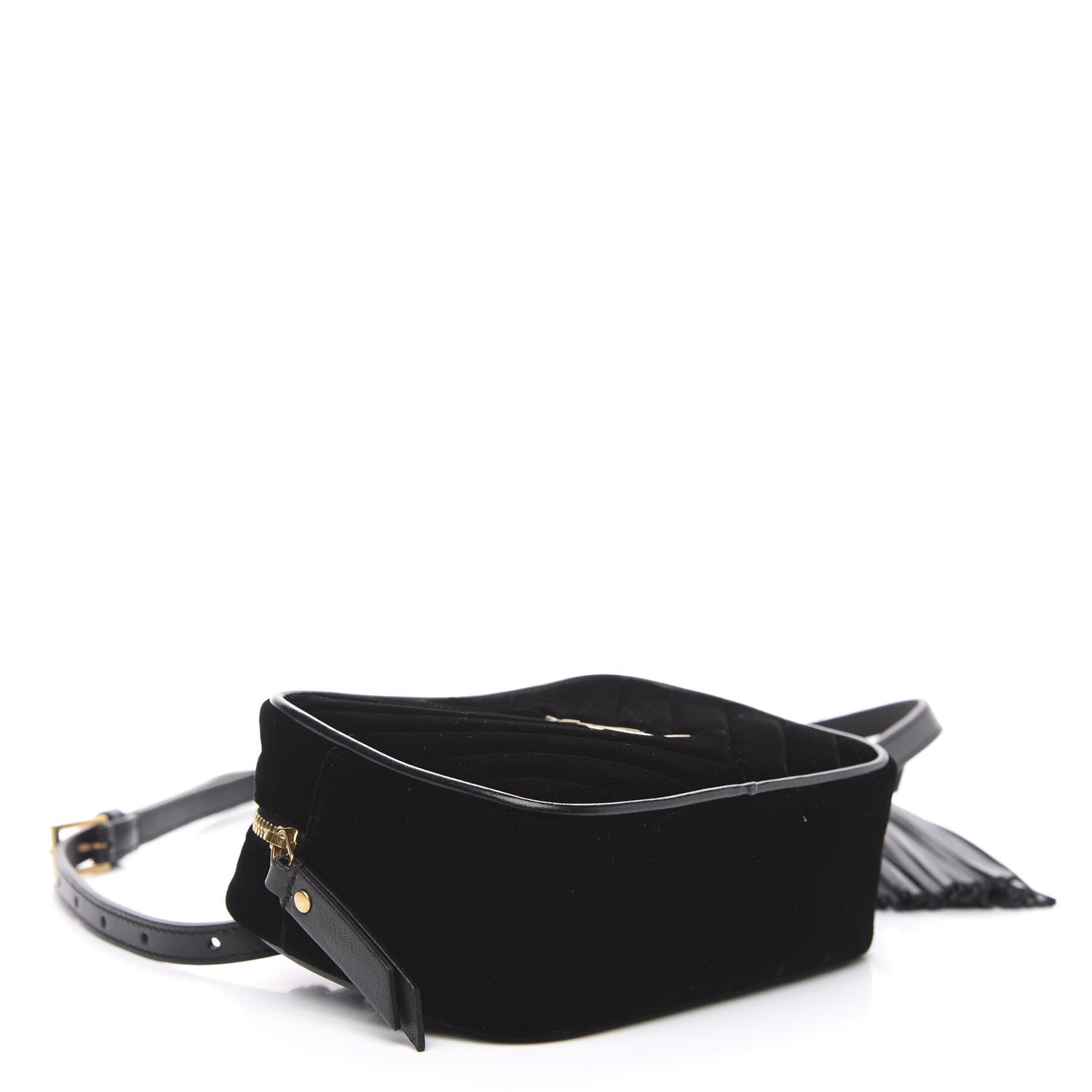 Saint Laurent Velour Matelasse Monogram Lou Belt Bag Black 4 of 9