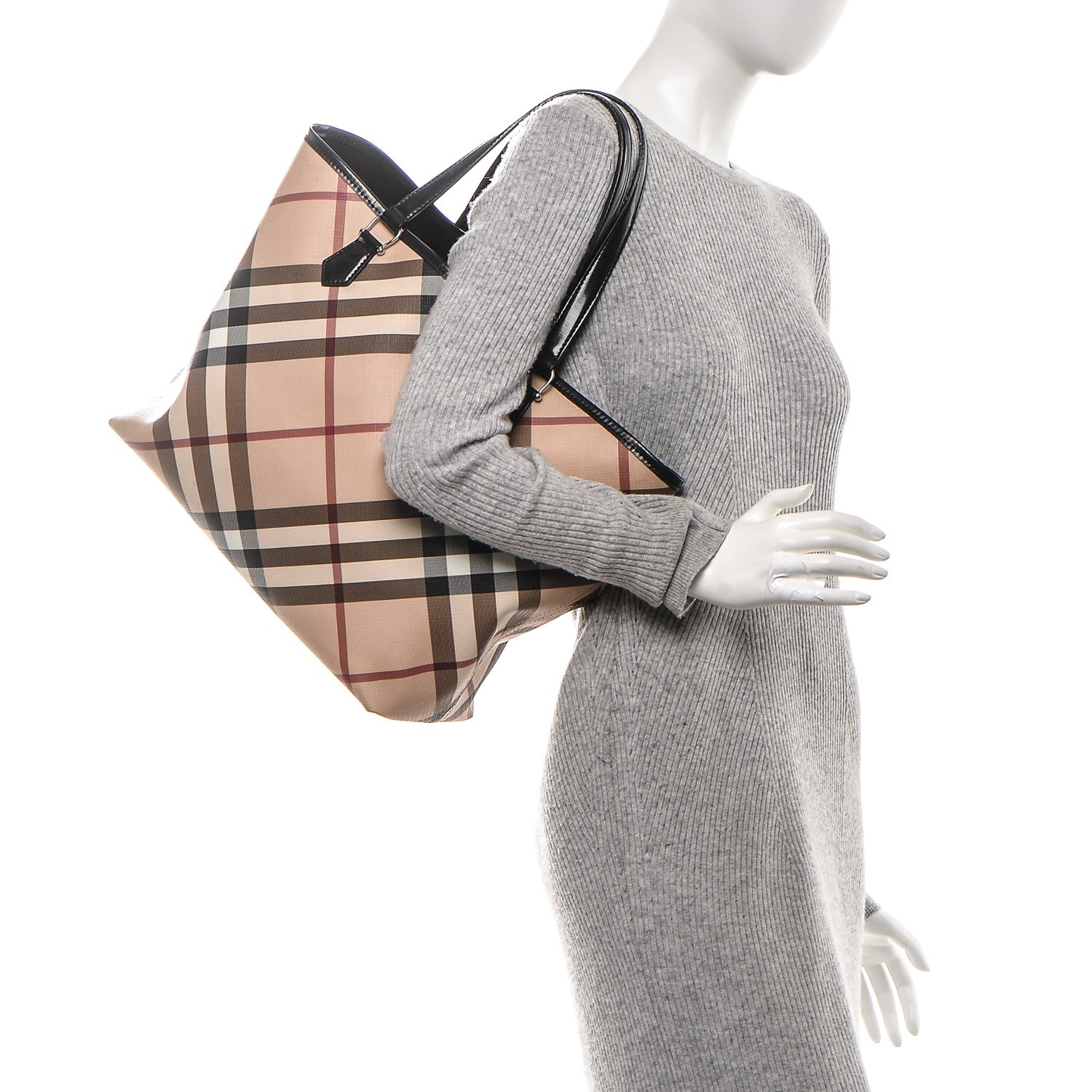 Burberry Nova Check Large Nickie Tote Black 2 of 7