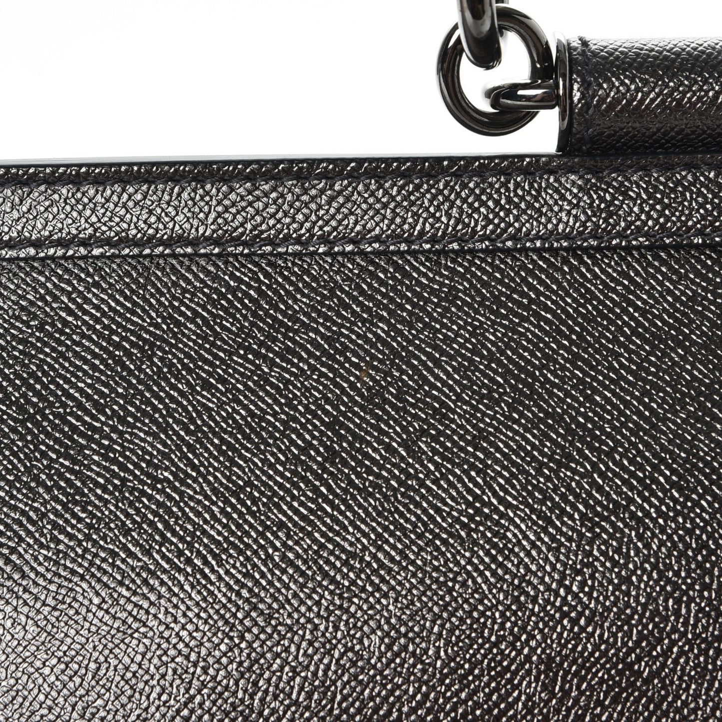 Metallic Dauphine Large Miss Sicily Satchel Gunmetal