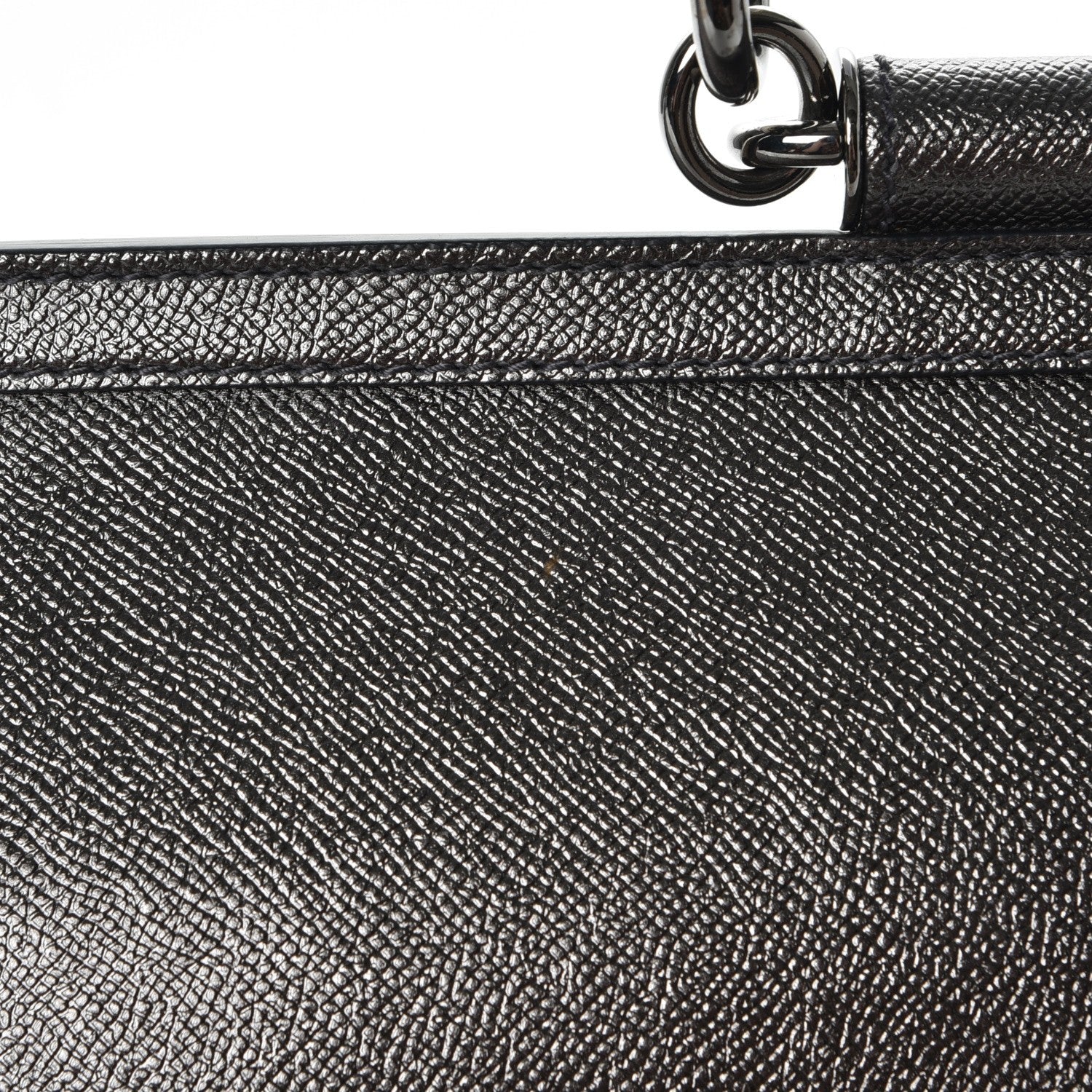 Dolce & Gabbana Metallic Dauphine Large Miss Sicily Satchel Gunmetal 7 of 7