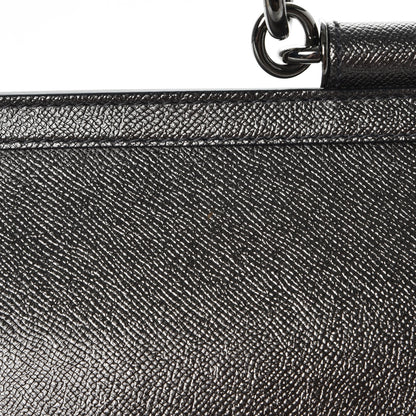 Dolce & Gabbana Metallic Dauphine Large Miss Sicily Satchel Gunmetal 7 of 7