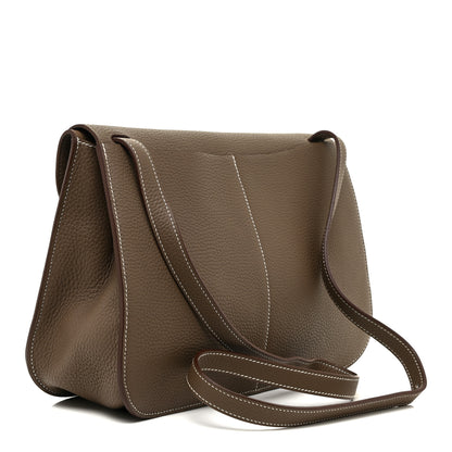 Hermes Taurillon Clemence Halzan 31 GM Etoupe 3 of 15