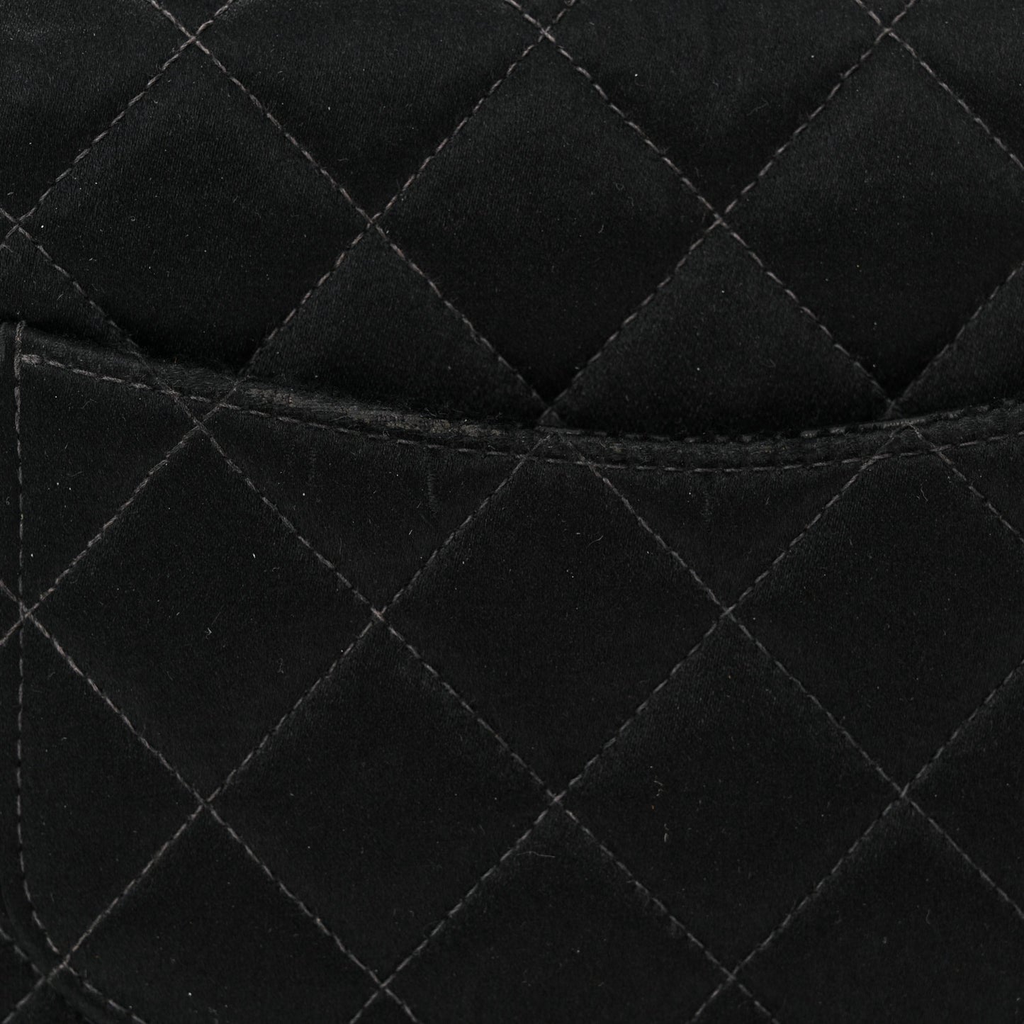 Satin Quilted Mini Square Flap Black