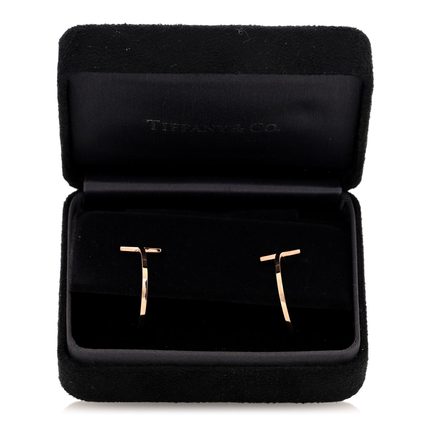 18K Yellow Gold Medium T Wire Hoop Earrings