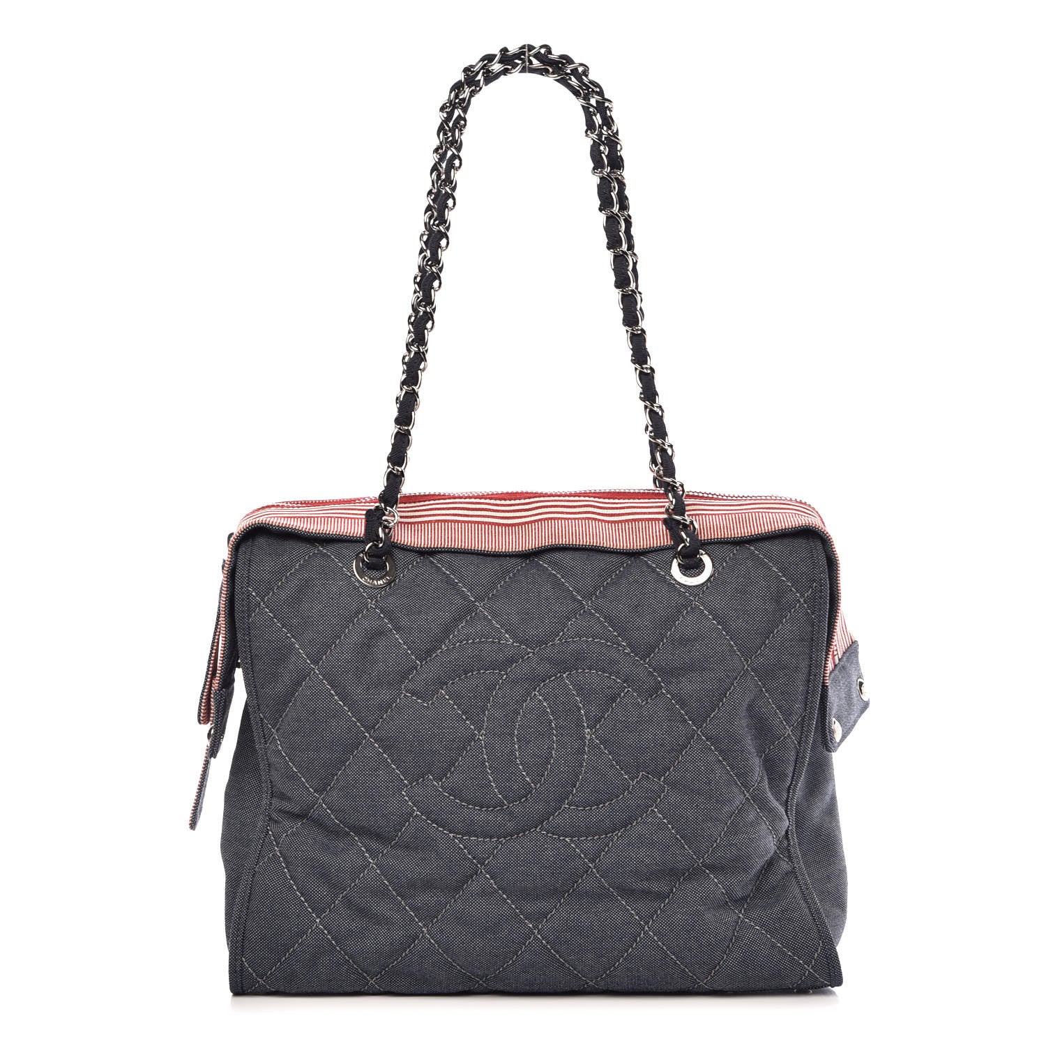 Chanel Denim Quilted CC Bag Blue 1 of 9
