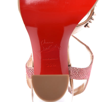 Christian Louboutin Patent Glitter Tisse Miss Roma 100 Sandals 36.5 Version Poudre 6 of 8