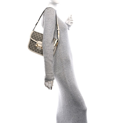 Gucci GG Supreme Monogram Horsebit 1955 Shoulder Bag Beige Mystic White 3 of 10