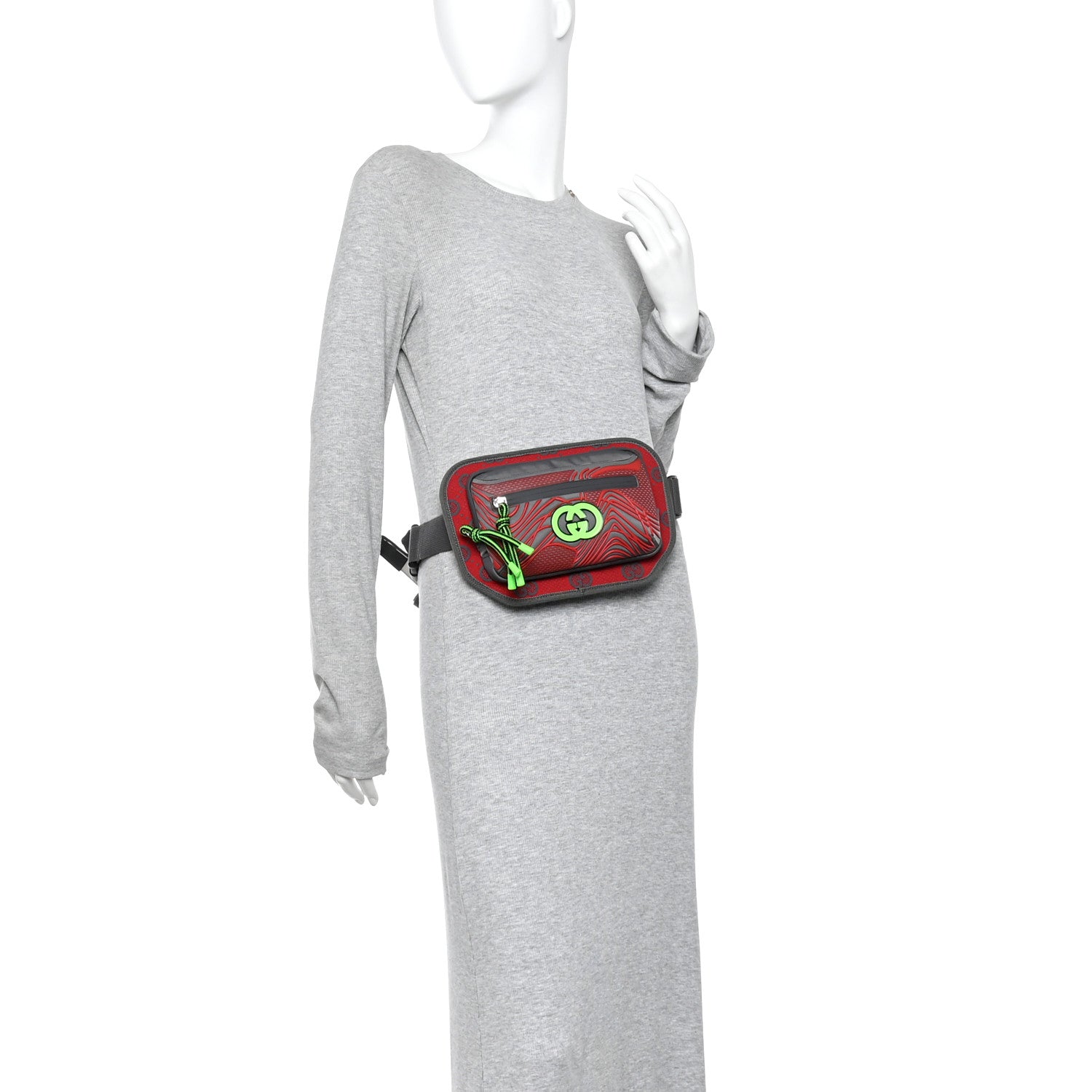 Gucci Jersey GG Monogram All Over Sporty Belt Bag Green Grey Multicolor 2 of 11