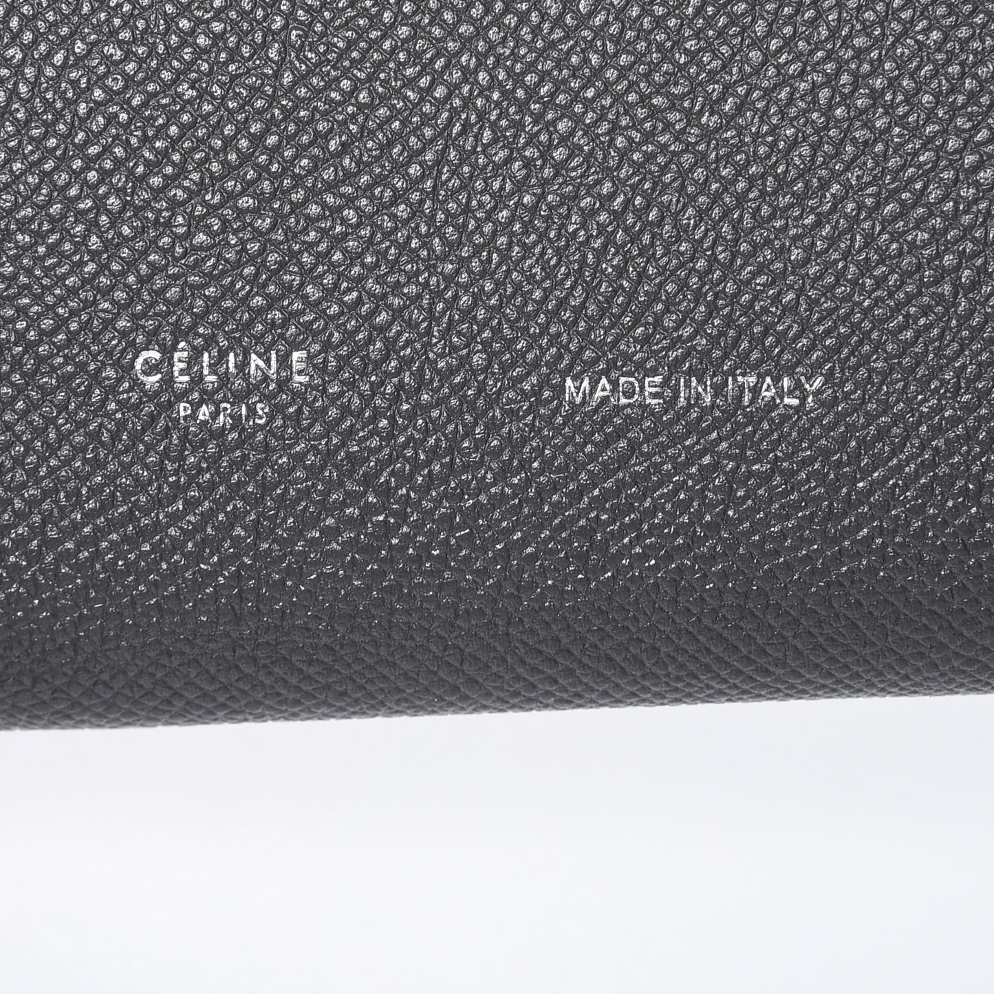 Grained Sleek Calfskin Large Multifunction Strap Wallet Grey