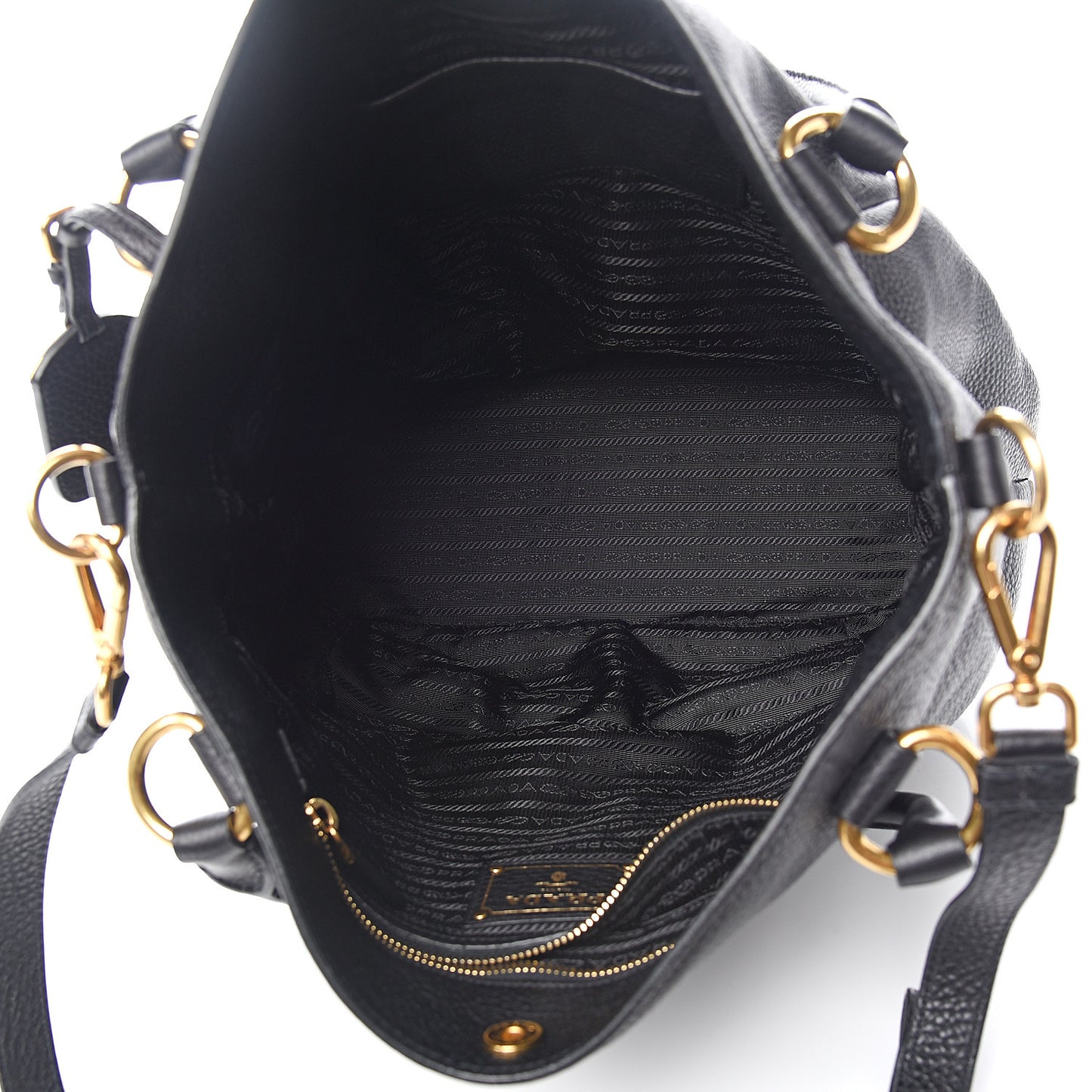 Vitello Daino Shoulder Bag Black