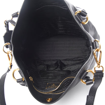 Prada Vitello Daino Shoulder Bag Black 4 of 9