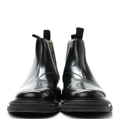 Christian Dior Calfskin Oblique Mens Explorer II Chelsea Boots 44 Beige Black 2 of 9
