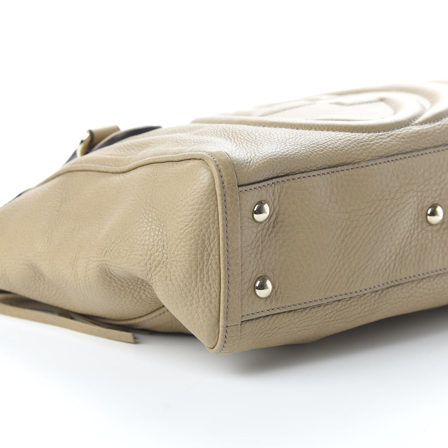 Pebbled Calfskin Small Soho Top Handle Bag Cream