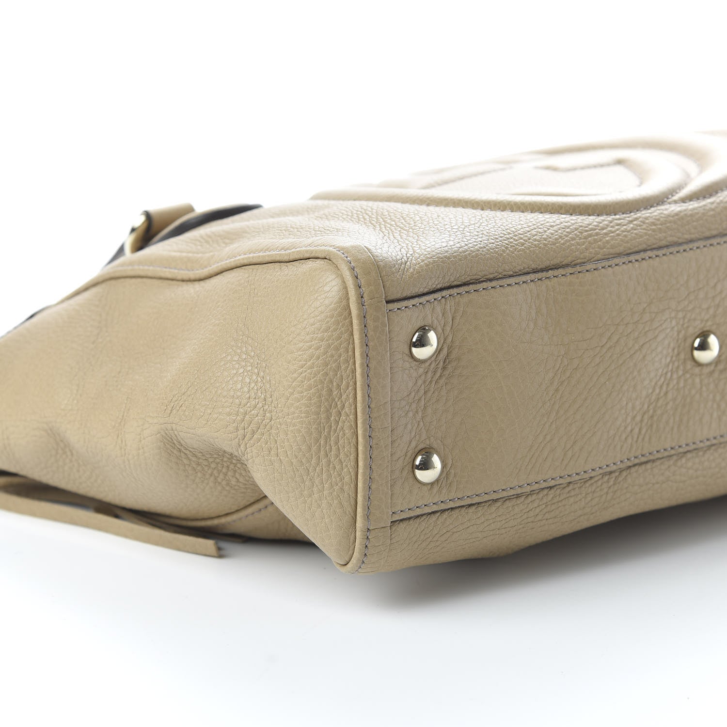 Gucci Pebbled Calfskin Small Soho Top Handle Bag Cream 6 of 10