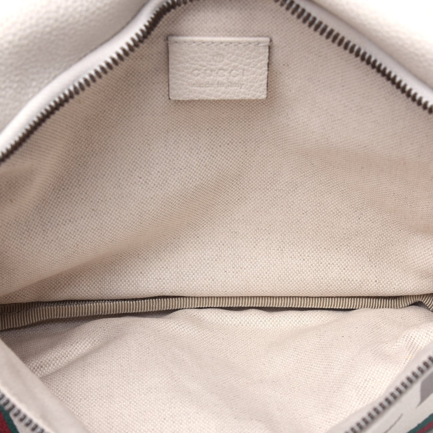 Grained Calfskin Logo Belt Bag White