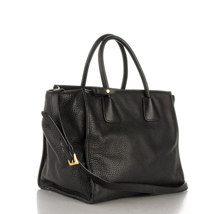 Prada Vitello Daino Twin Pocket Tote Black 3 of 9