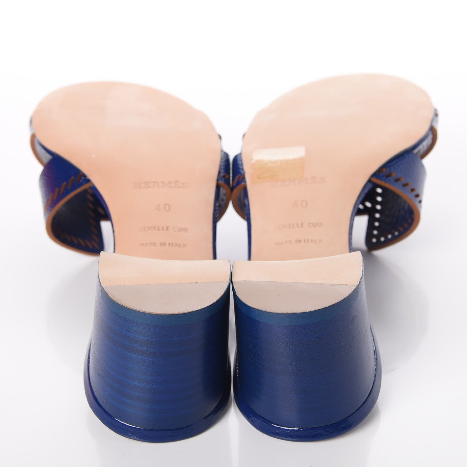 Hermes Patent Epsom Oasis Sandals 40 Bleu Saphir 5 of 8