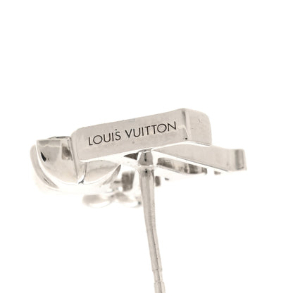 Louis Vuitton Metal Crystal Loulougram Earrings Silver 4 of 7