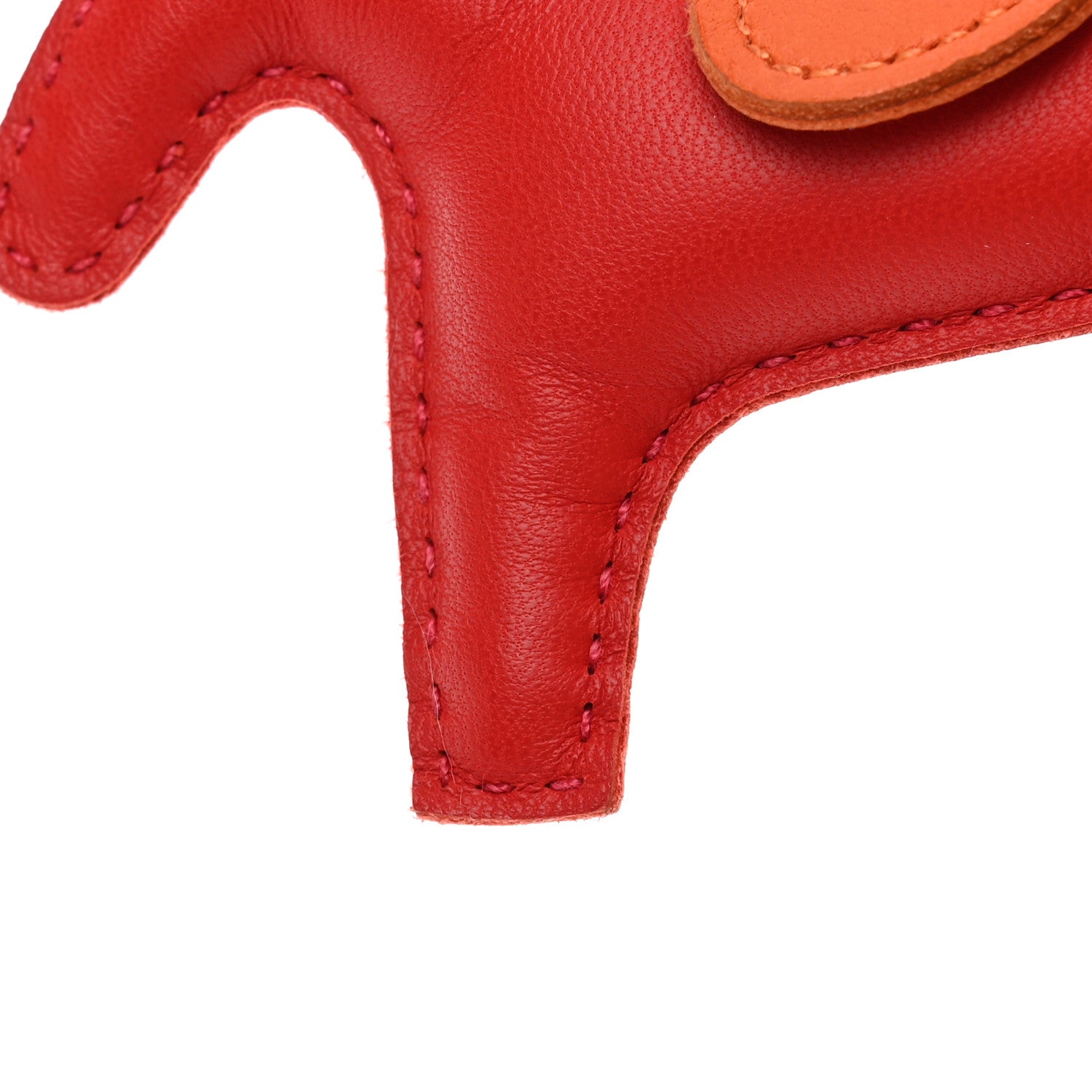Hermes Milo Lambskin Grigri Rodeo Horse Bag Charm PM Rouge Rose Indien Jaipur Feu 4 of 6