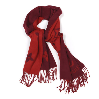 Louis Vuitton Cashmere Monogram Reykjavik Scarf Cherry 2 of 3