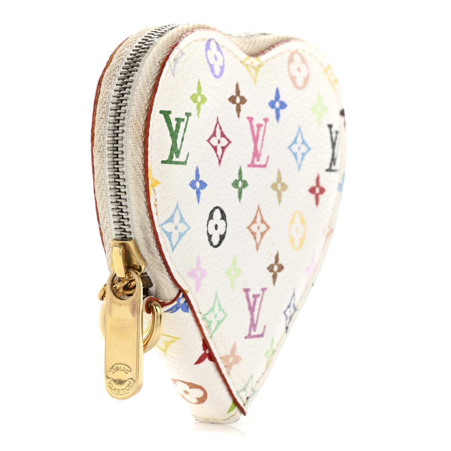 Monogram Multicolor Coeur Heart Coin Purse White