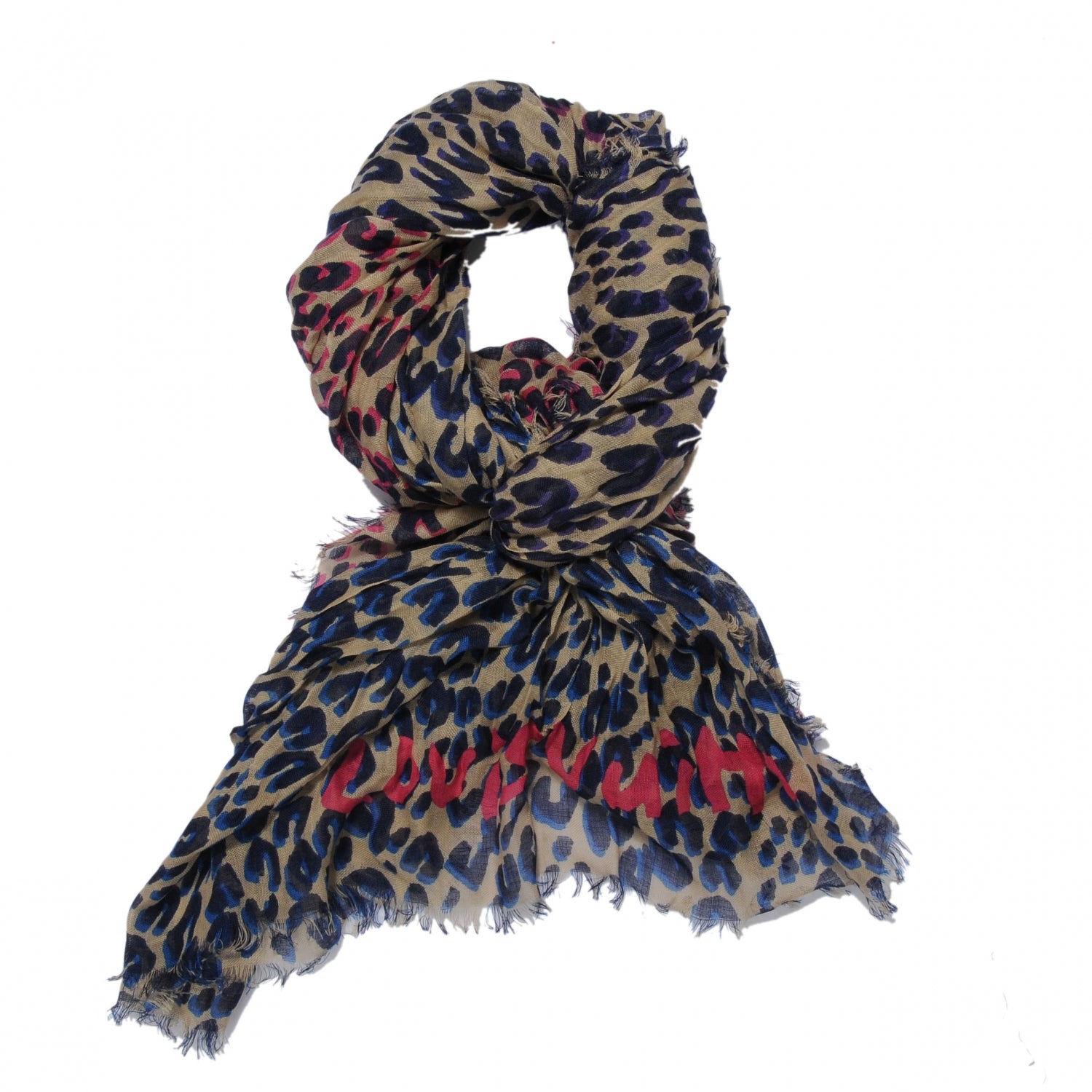 Louis Vuitton Cashmere Silk Leo Pop Stole Corail 1 of 8