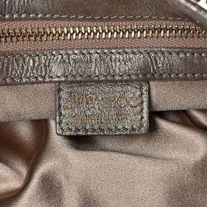 Jimmy Choo Foiled Metallic Suede Calfskin Chandra Clutch Nude 6 of 9