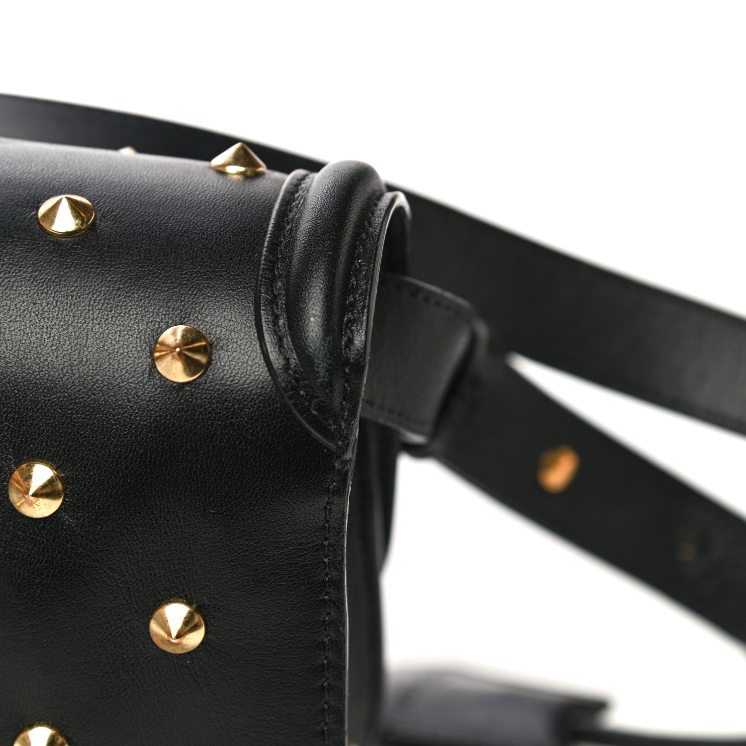 Alexander McQueen Calfskin Studded Small Padlock Crossbody Bag Black 19 of 21