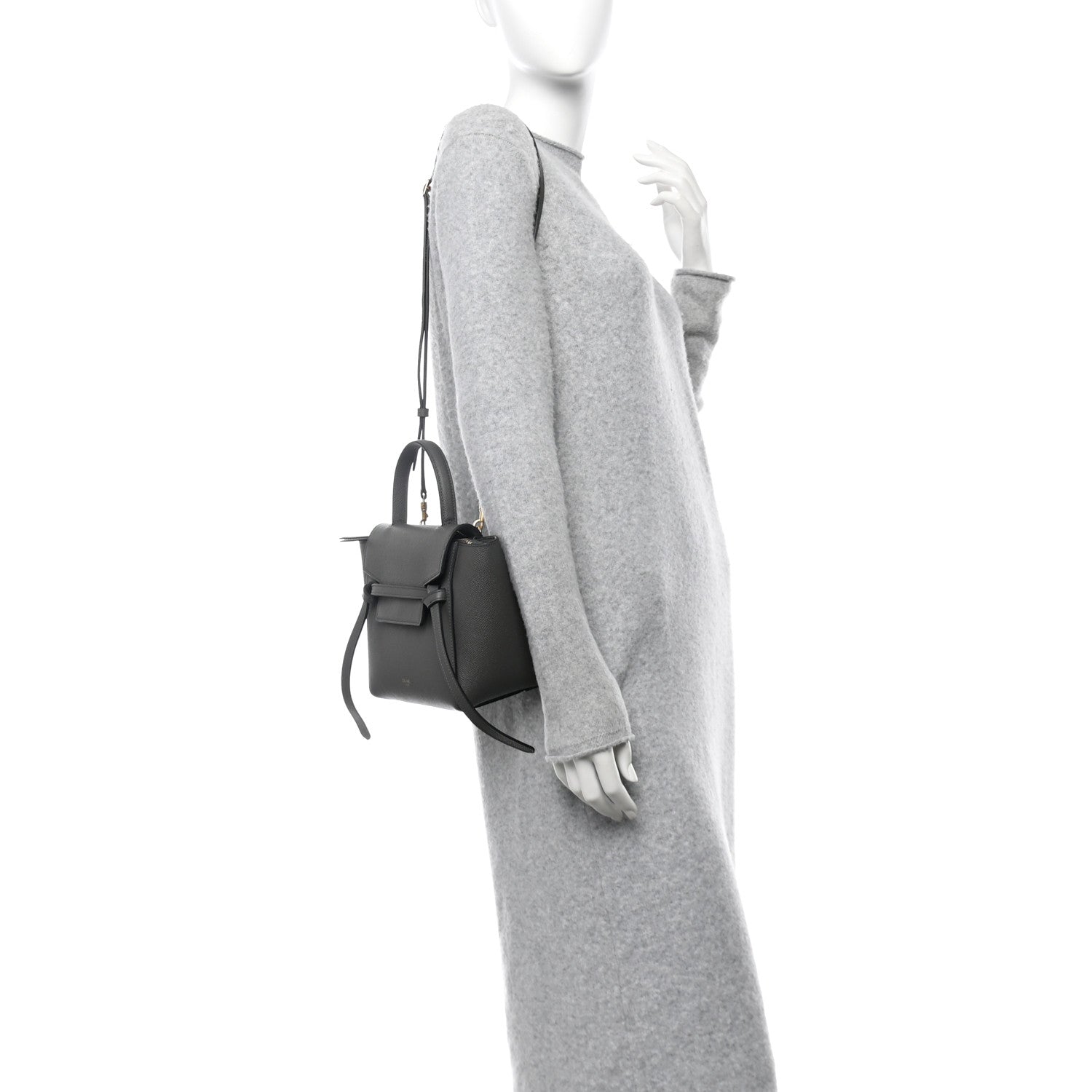 Celine Grained Calfskin Nano Belt Bag Grey 2 of 10