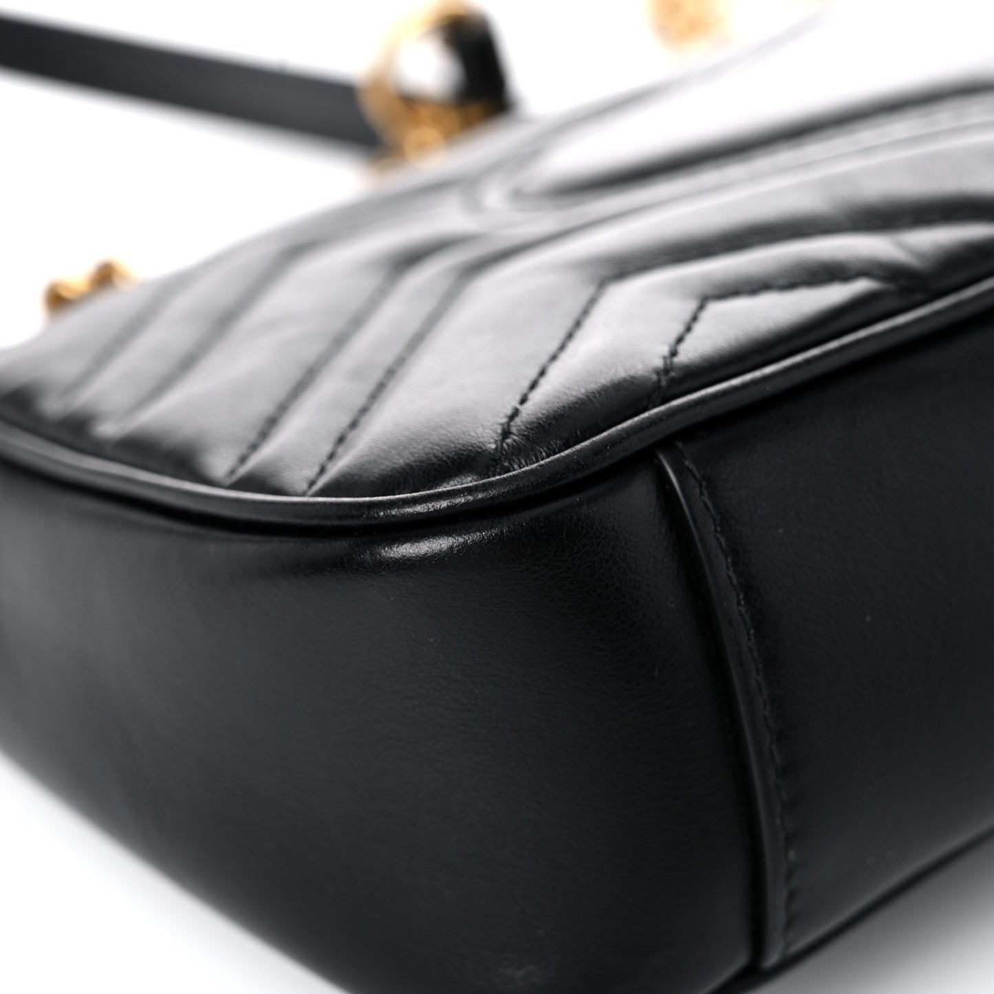 Calfskin Matelasse Mini GG Marmont Shoulder Bag Black