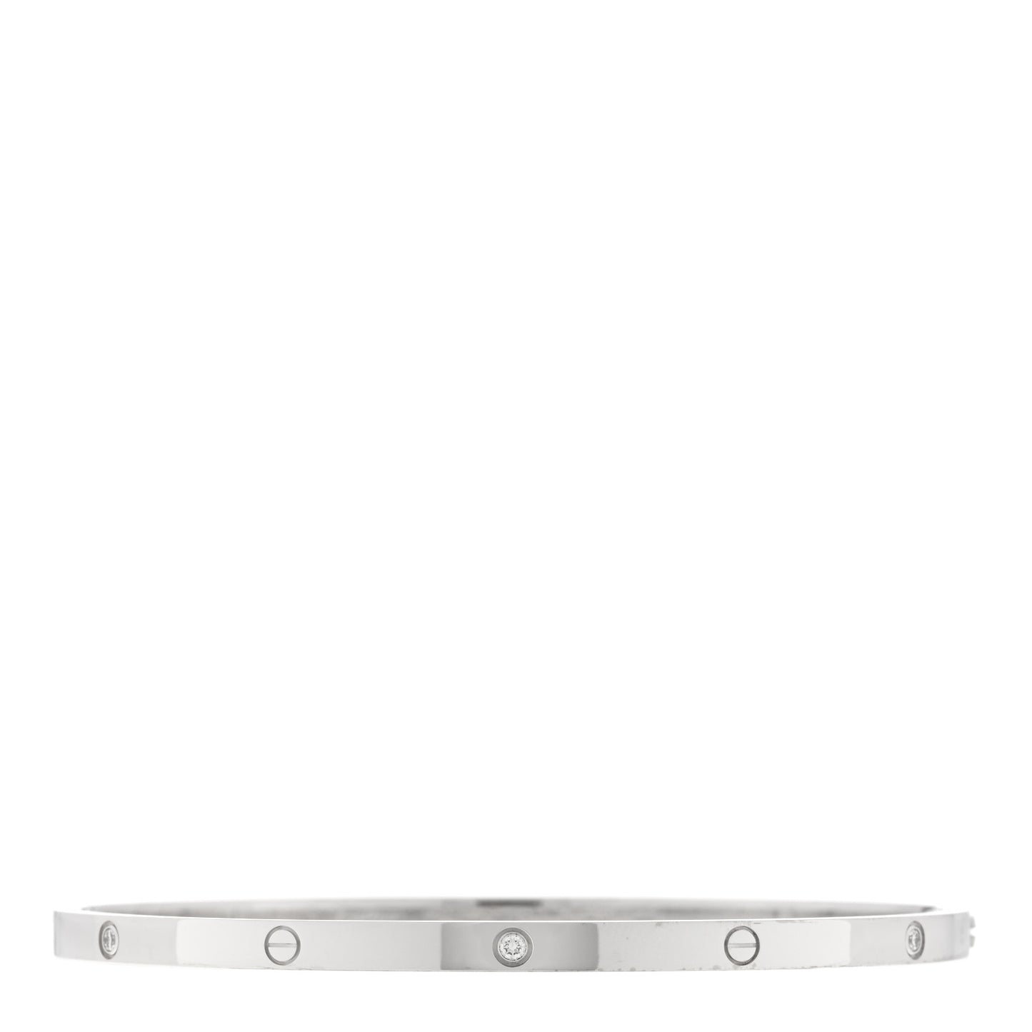18K White Gold 6 Diamond Small LOVE Bracelet 20
