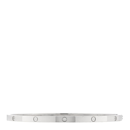 Cartier 18K White Gold 6 Diamond Small LOVE Bracelet 20 1 of 8