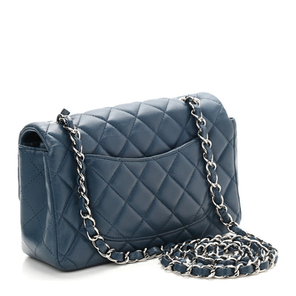 Chanel Lambskin Quilted Mini Rectangular Flap Blue 2 of 10