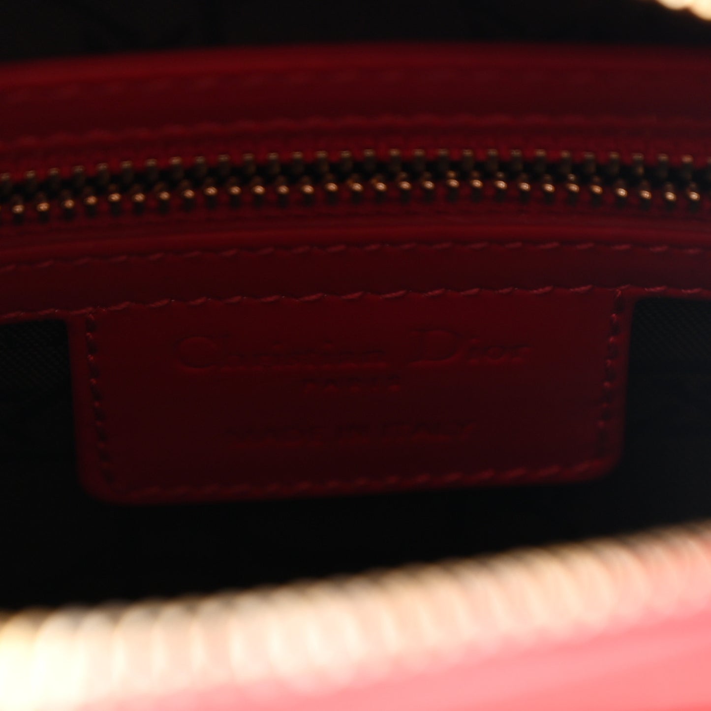Patent Cannage Medium Lady Dior Red