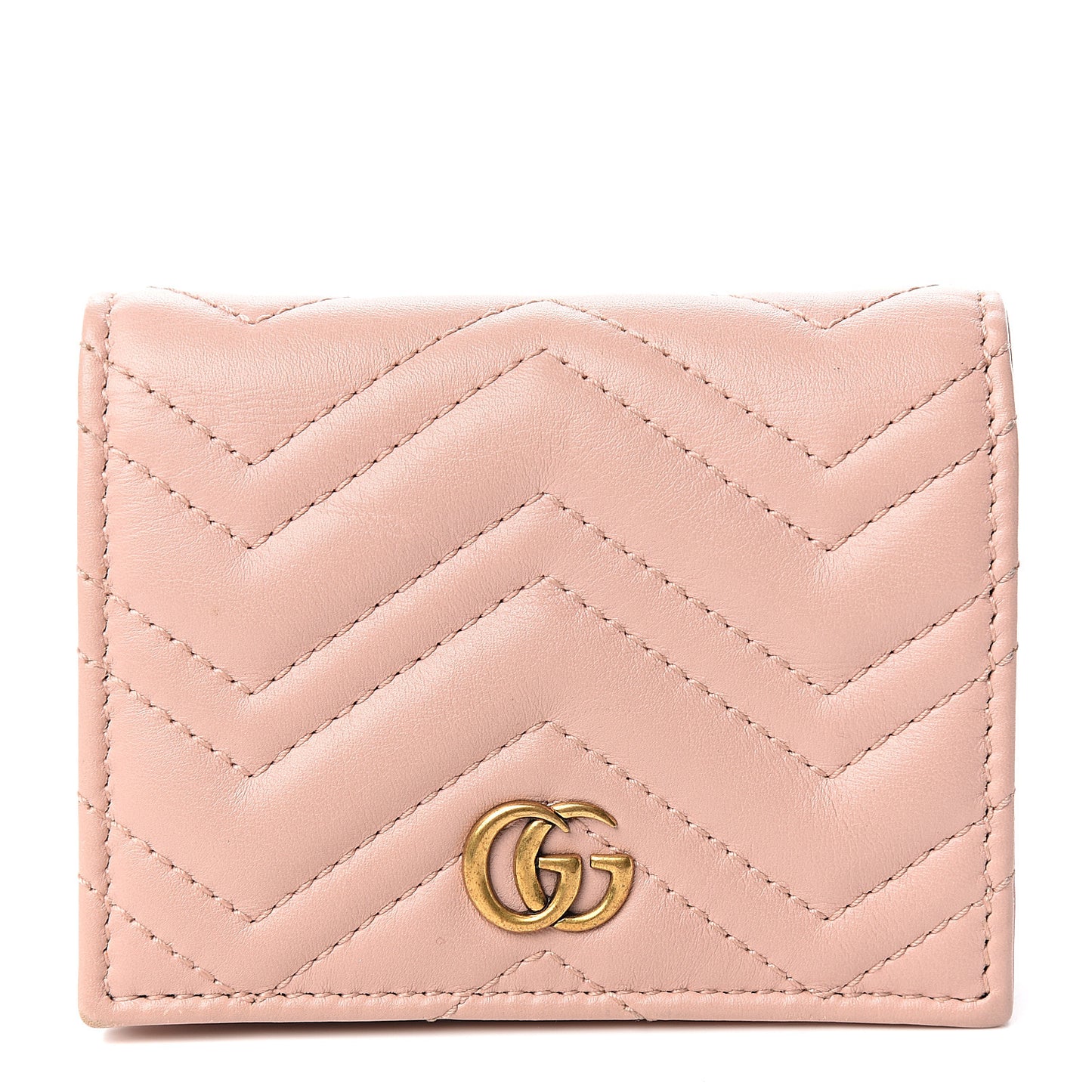 Calfskin Matelasse GG Marmont Card Case Wallet Perfect Pink