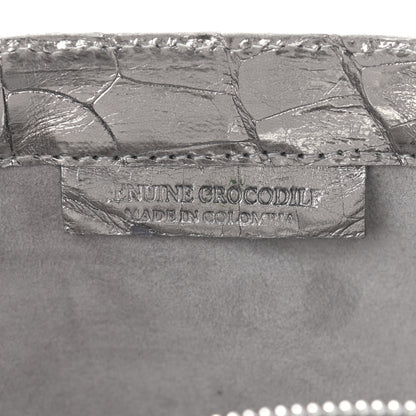 Nancy Gonzalez Metallic Crocodile Clutch Silver 7 of 11