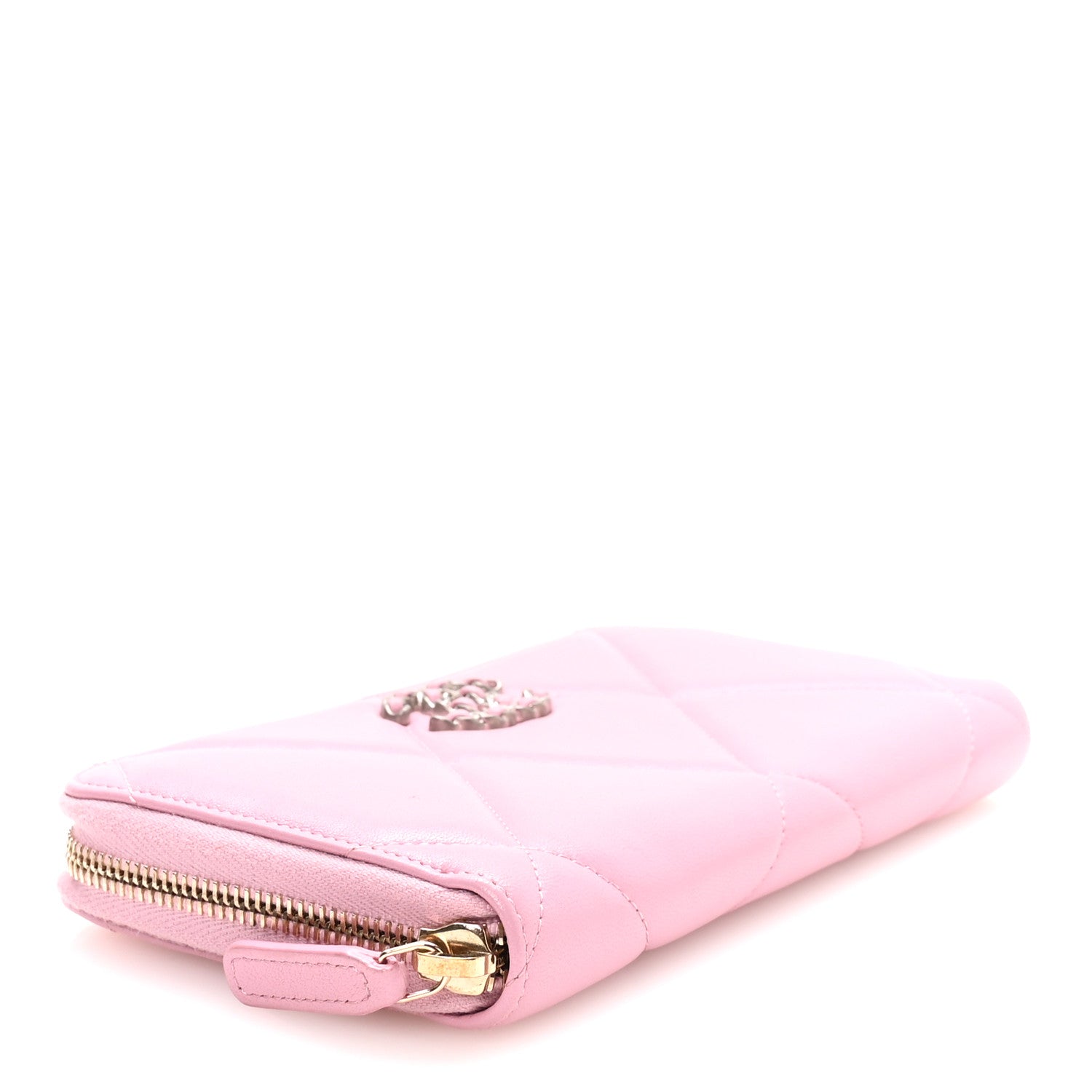 Chanel Lambskin Quilted 19 Long Zipped Around Wallet Pink 4 of 9