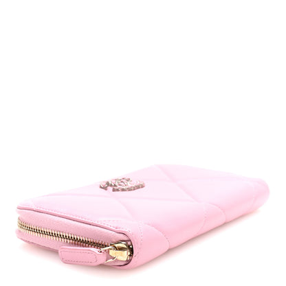 Chanel Lambskin Quilted 19 Long Zipped Around Wallet Pink 4 of 9