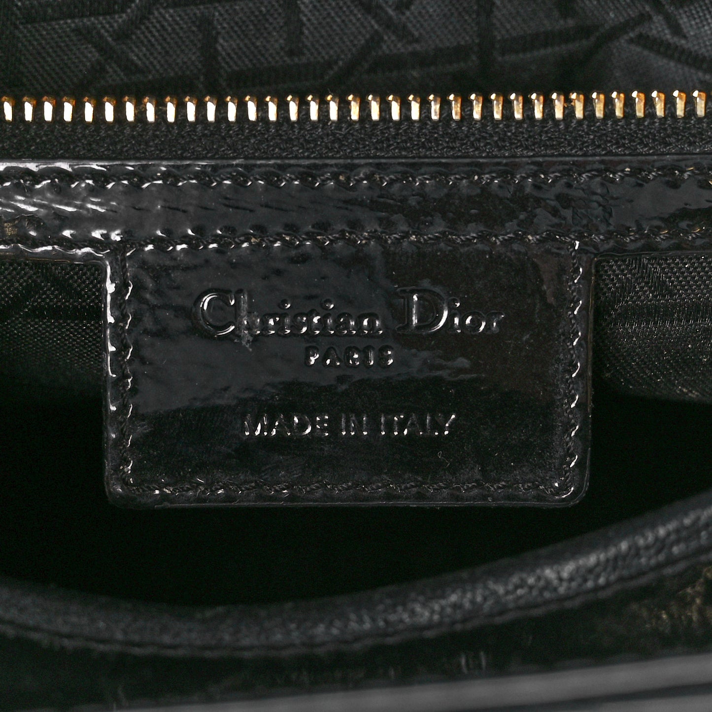 Patent Cannage Large Lady Dior Black