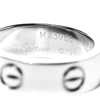 Cartier 18K White Gold 5.5mm LOVE Ring 48 4.5 4 of 5