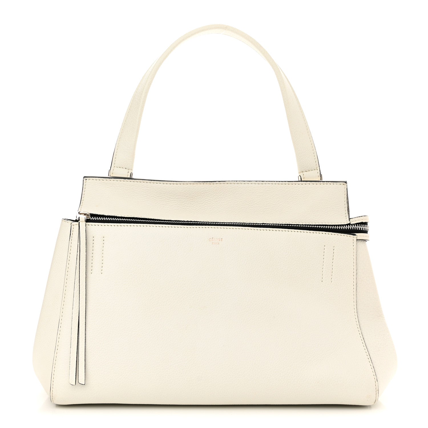 Celine Grained Calfskin Medium Edge Shoulder Bag White 1 of 13