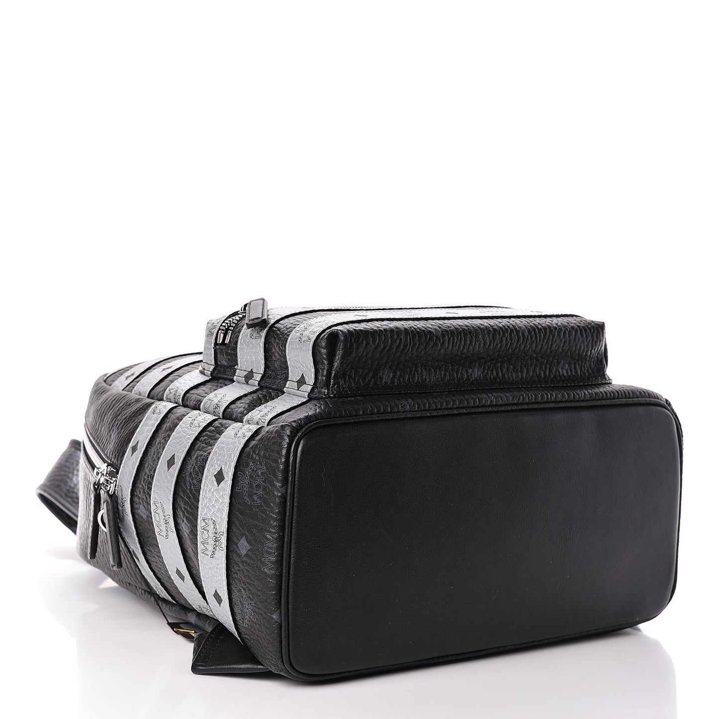 Metallic Visetos Striped Medium Stark Backpack Silver Black