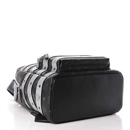MCM Metallic Visetos Striped Medium Stark Backpack Silver Black 4 of 12
