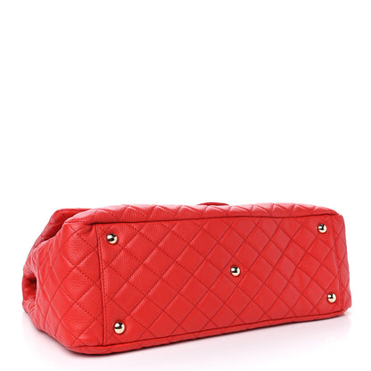 Chanel Calfskin Quilted XXL Travel Flap Bag Red 3 of 5
