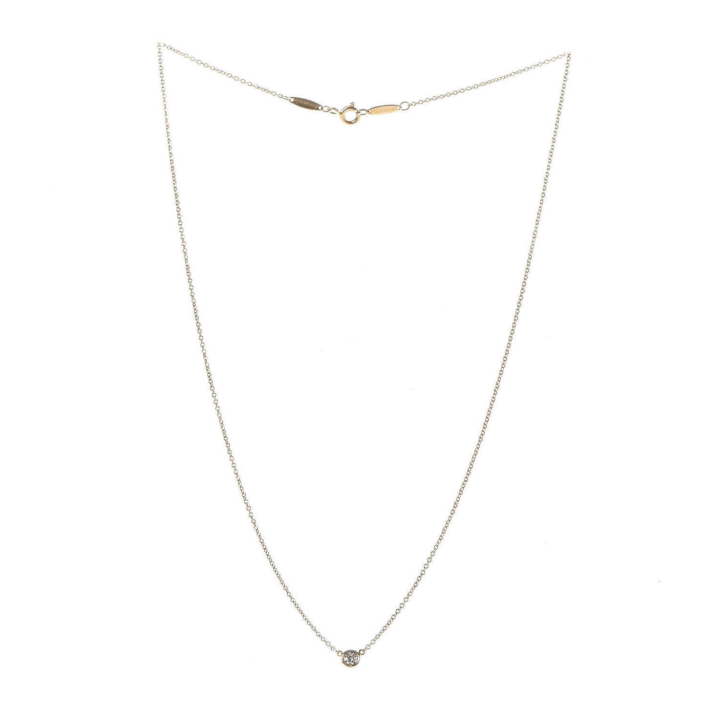 18K Yellow Gold Diamond .12ct Elsa Peretti Diamonds by the Yard Pendant Necklace