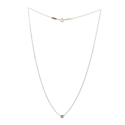 Tiffany 18K Yellow Gold Diamond .12ct Elsa Peretti Diamonds by the Yard Pendant Necklace 3 of 7