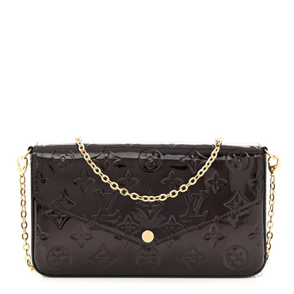 Louis Vuitton Vernis Pochette Felicie Chain Wallet Amarante 3 of 10