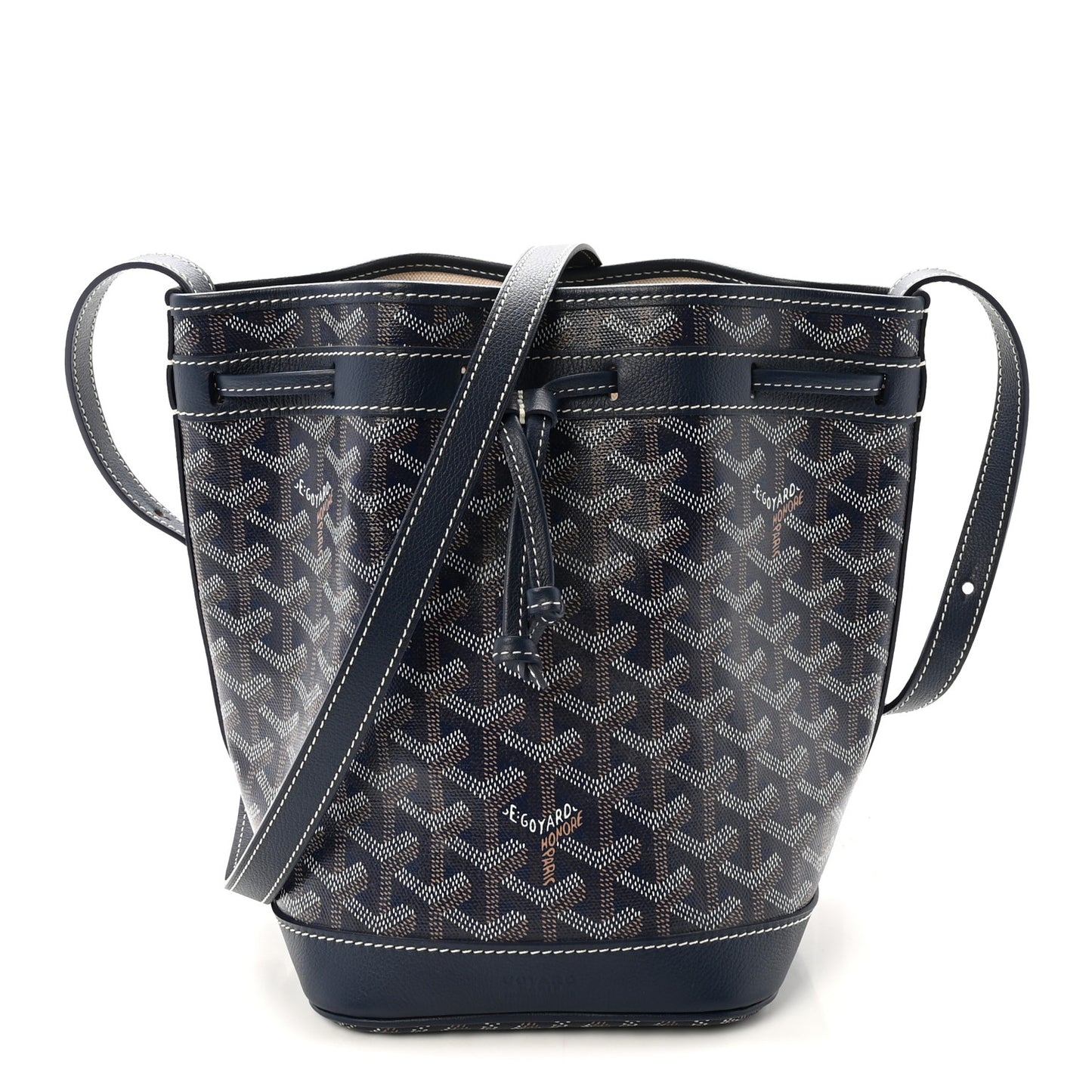 Goyardine Petit Flot Bucket Bag PM Navy